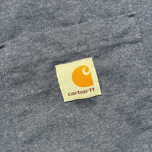 Carhartt Men's Heavyweight Short-Sleeve Pocket Henley T-Shirt - Blue - Picture 3 of 6